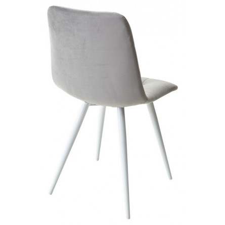 Стул CHILLI-Q светло-серый 26, велюр / белый каркас, 4 шт/ 1 к, М-City