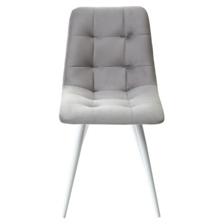 Стул CHILLI-Q светло-серый 26, велюр / белый каркас, 4 шт/ 1 к, М-City