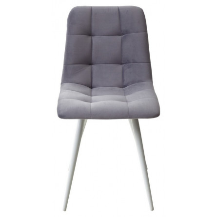Стул CHILLI-Q серый 27, велюр / белый каркас, 4 шт/ 1 к, М-City