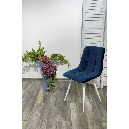 Стул CHILLI-Q синий 29, велюр / белый каркас, 4 шт/ 1 к, М-City