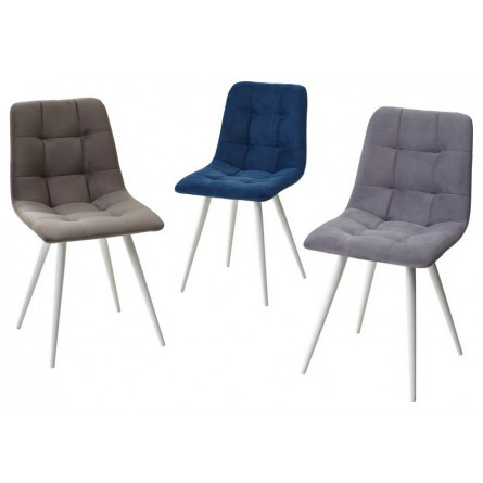 Стул CHILLI-Q синий 29, велюр / белый каркас, 4 шт/ 1 к, М-City
