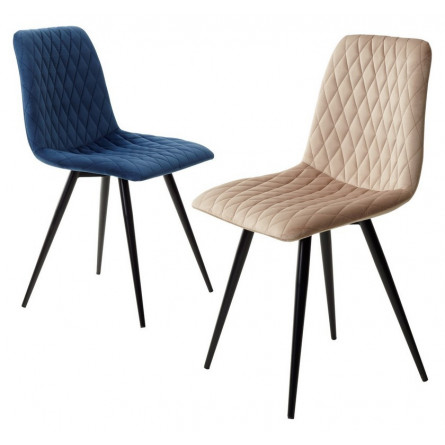 Стул CHILLI-X БЕЖЕВЫЙ 5, велюр / черный каркас 4 шт/ 1 к, М-City