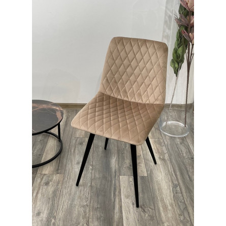 Стул CHILLI-X БЕЖЕВЫЙ 5, велюр / черный каркас 4 шт/ 1 к, М-City