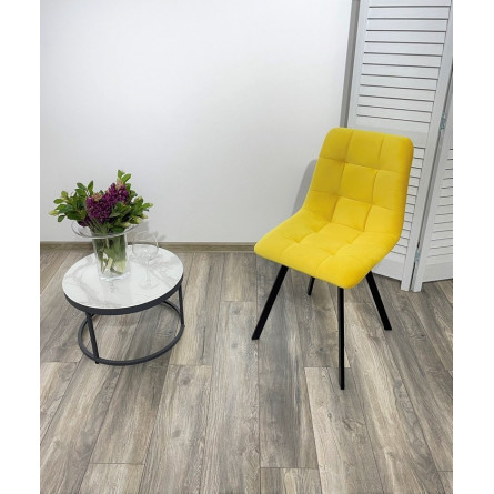 Стул CHILLI-Q SQUARE желтый H19, велюр / черный каркас, 4 шт./1 к, М-City