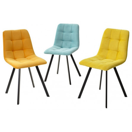 Стул CHILLI-Q SQUARE желтый H19, велюр / черный каркас, 4 шт./1 к, М-City