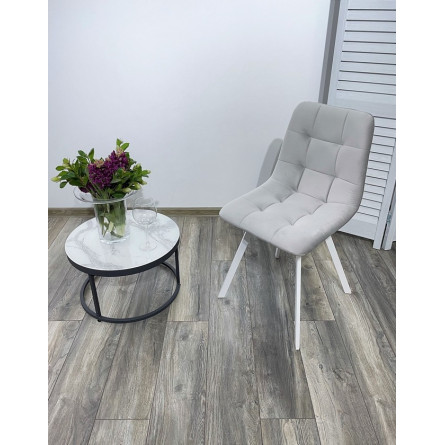 Стул CHILLI-Q SQUARE светло-серый H09, велюр / белый каркас, 4 шт./1 к, М-City