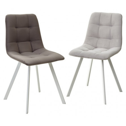Стул CHILLI-Q SQUARE светло-серый H09, велюр / белый каркас, 4 шт./1 к, М-City