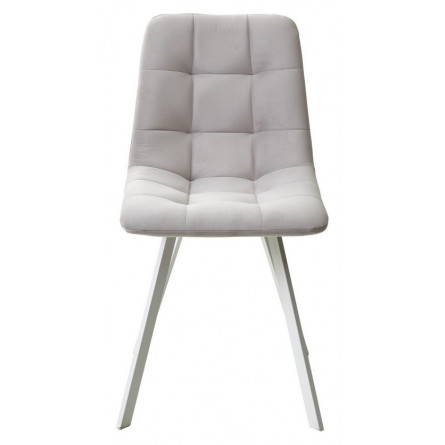 Стул CHILLI-Q SQUARE светло-серый H09, велюр / белый каркас, 4 шт./1 к, М-City
