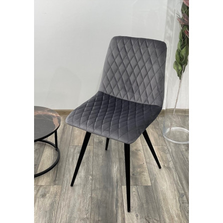 Стул CHILLI-X СЕРЫЙ 27, велюр / черный каркас 4 шт/ 1 к, М-City