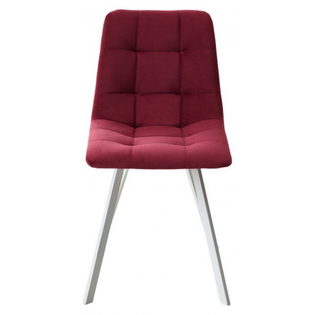 Стул CHILLI-Q SQUARE винный 16, велюр / белый каркас, 4 шт./1 к, М-City