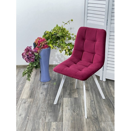 Стул CHILLI-Q SQUARE винный 16, велюр / белый каркас, 4 шт./1 к, М-City