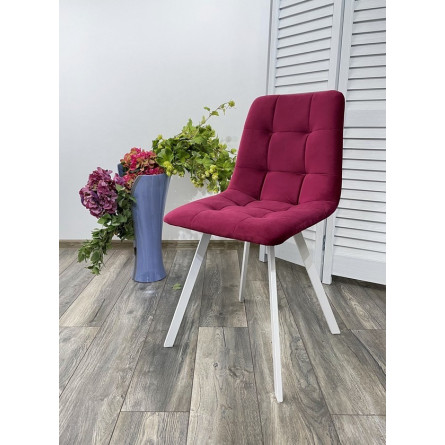 Стул CHILLI-Q SQUARE винный 16, велюр / белый каркас, 4 шт./1 к, М-City