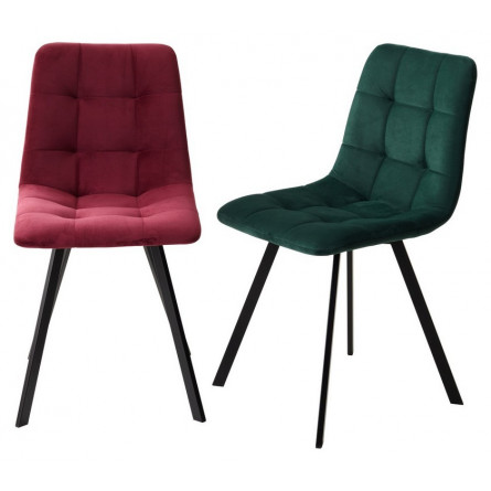 Стул CHILLI-Q SQUARE винный 16, велюр / черный каркас, 4 шт./1 к, М-City