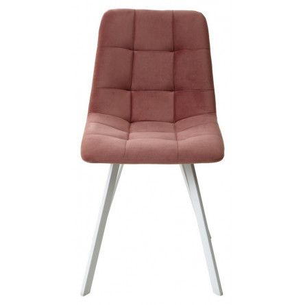 Стул CHILLI-Q SQUARE розовый 15, велюр / белый каркас, 4 шт./1 к, М-City