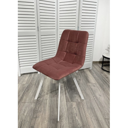 Стул CHILLI-Q SQUARE розовый 15, велюр / белый каркас, 4 шт./1 к, М-City