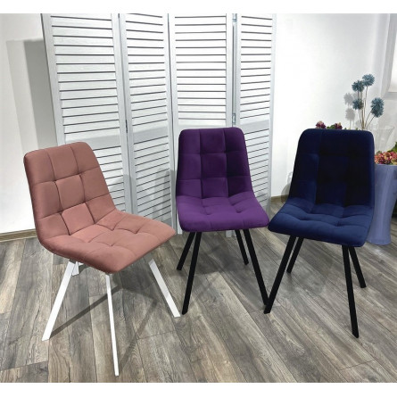 Стул CHILLI-Q SQUARE розовый 15, велюр / белый каркас, 4 шт./1 к, М-City