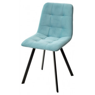 Стул CHILLI-Q SQUARE аквамарин H50, велюр / черный каркас, 4 шт./1 к, М-City