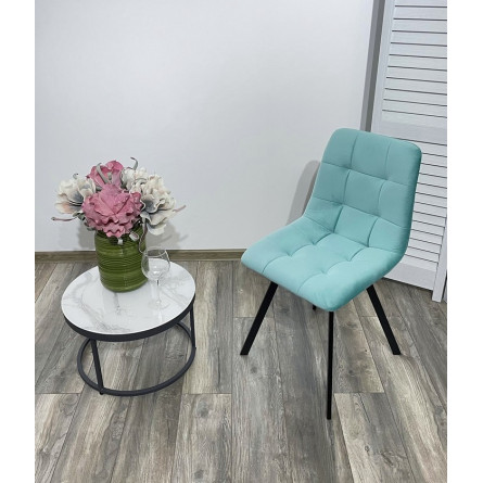 Стул CHILLI-Q SQUARE аквамарин H50, велюр / черный каркас, 4 шт./1 к, М-City