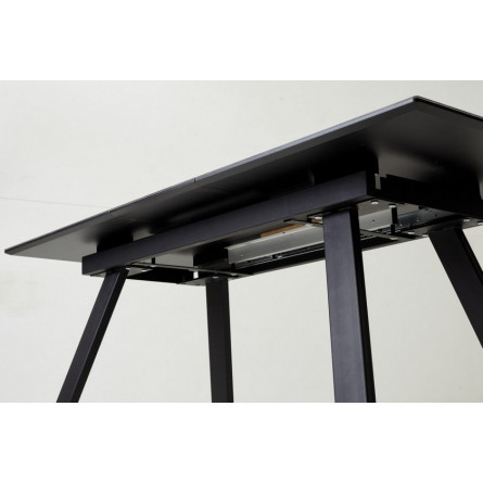 Стол Морис 140 ДАРК, стекло / ЧЕРНЫЙ М-City