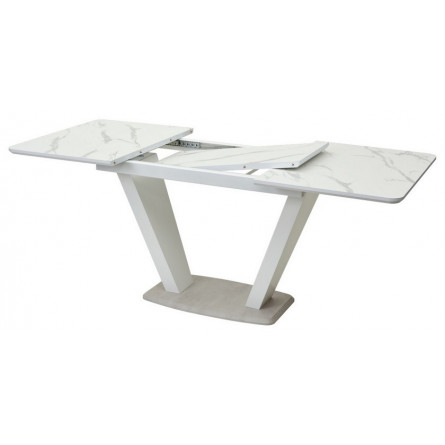 Стол Прага 120 БЕЛЫЙ МРАМОР FC13 CLEAF, пластик / БЕЛЫЙ, КАМЕНЬ СВЕТЛЫЙ М-City