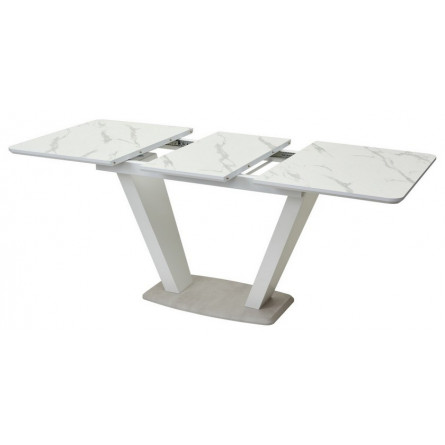 Стол Прага 120 БЕЛЫЙ МРАМОР FC13 CLEAF, пластик / БЕЛЫЙ, КАМЕНЬ СВЕТЛЫЙ М-City