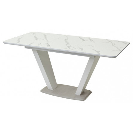 Стол Прага 120 БЕЛЫЙ МРАМОР FC13 CLEAF, пластик / БЕЛЫЙ, КАМЕНЬ СВЕТЛЫЙ М-City