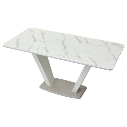 Стол Прага 120 БЕЛЫЙ МРАМОР FC13 CLEAF, пластик / БЕЛЫЙ, КАМЕНЬ СВЕТЛЫЙ М-City