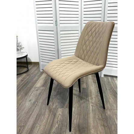 Стул Поль бежевый 5, велюр / черный каркас, 4 шт./ 1 к. М-City