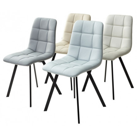 Стул CHILLI SQUARE HK017-12 серый джинсовый, PU/ черный каркас М-City