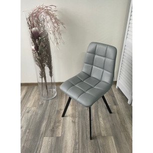 Стул CHILLI SQUARE HK017-12 серый джинсовый, PU/ черный каркас М-City