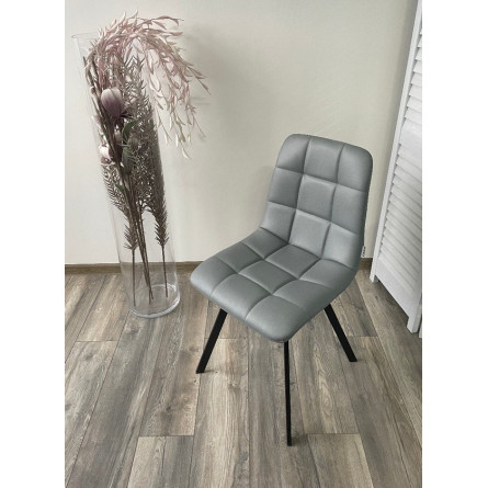 Стул CHILLI SQUARE HK017-12 серый джинсовый, PU/ черный каркас М-City