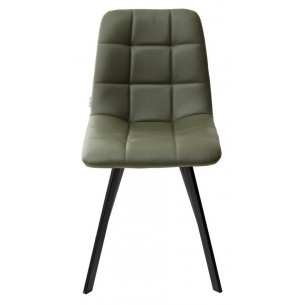Стул CHILLI SQUARE HK017-22 серо-эвкалиптовый, PU/ черный каркас М-City