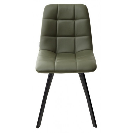 Стул CHILLI SQUARE HK017-22 серо-эвкалиптовый, PU/ черный каркас М-City