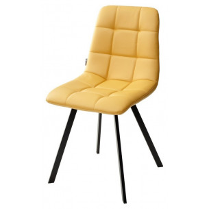 Стул CHILLI SQUARE HK017-19 глубокий желтый, PU/ черный каркас М-City