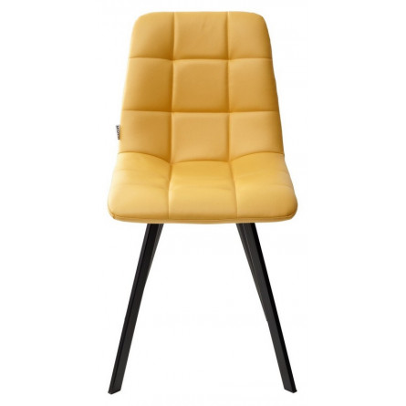 Стул CHILLI SQUARE HK017-19 глубокий желтый, PU/ черный каркас М-City