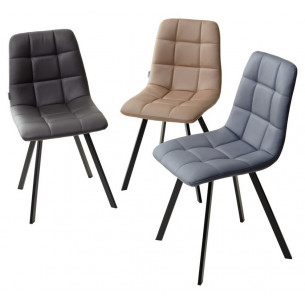 Стул CHILLI SQUARE HK017-09 серо-черничный, PU/ черный каркас М-City