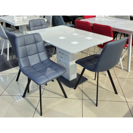 Стул CHILLI SQUARE HK017-09 серо-черничный, PU/ черный каркас М-City