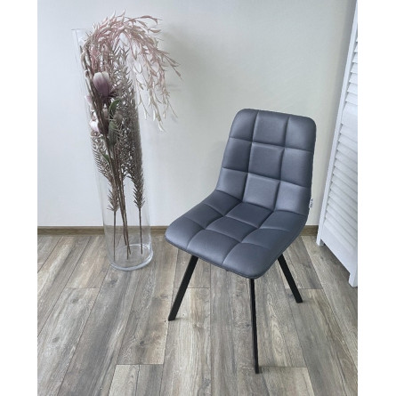 Стул CHILLI SQUARE HK017-09 серо-черничный, PU/ черный каркас М-City