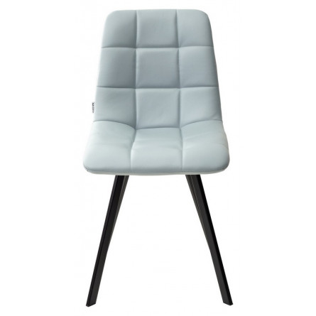 Стул CHILLI SQUARE HK017-35 серо-голубой, PU/ черный каркас М-City