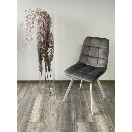 Стул CHILLI SQUARE PK6015-02 (VBP202) античный темно-серый, велюр/ белый каркас М-City