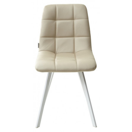 Стул CHILLI SQUARE HK017-02 серо-бежевый/ белый каркас, PU М-City