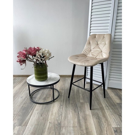 Полубарный стул YAM G062-03 светлый беж, велюр (H65cm) М-City