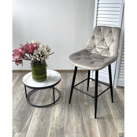 Полубарный стул YAM G062-37 светло-серый, велюр (H65cm) М-City