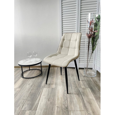 Стул CHIC VF-01/ VF-02 светло-бежевый/ бежевый, ткань/ черный каркас М-City