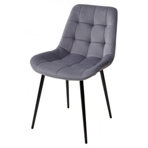 Стул ХОФМАН, цвет H-14 Cерый, велюр / черный каркас М-City