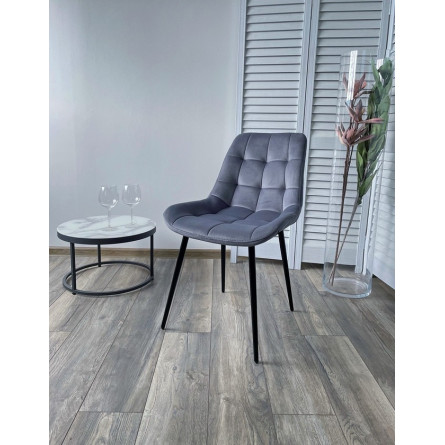 Стул ХОФМАН, цвет H-14 Cерый, велюр / черный каркас М-City