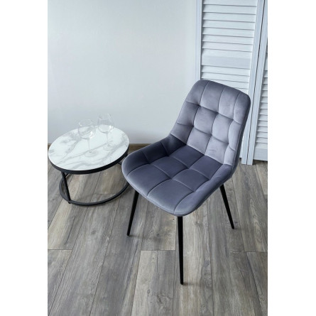 Стул ХОФМАН, цвет H-14 Cерый, велюр / черный каркас М-City