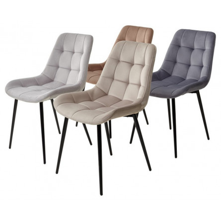 Стул ХОФМАН, цвет H-14 Cерый, велюр / черный каркас М-City