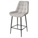 Полубарный стул ХОФМАН, цвет H-09 Светло-серый, велюр / черный каркас H63cm М-City