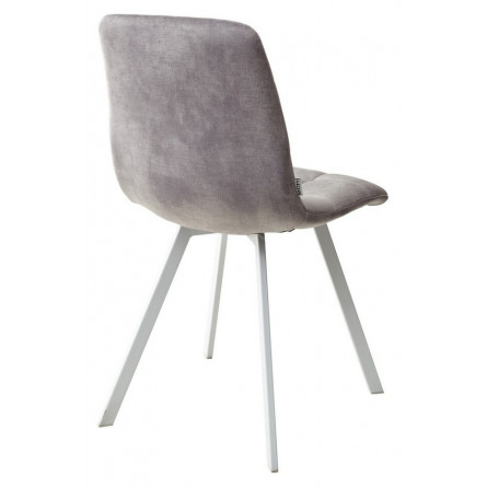 Стул CHILLI SQUARE PK6015-03 (VBP203) античный cеребристо-серый, велюр/ белый каркас М-City